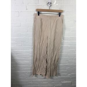 A-Cold-Wall Women's Casual Wide Leg Pant Nylon Stretchable Beige Size Large